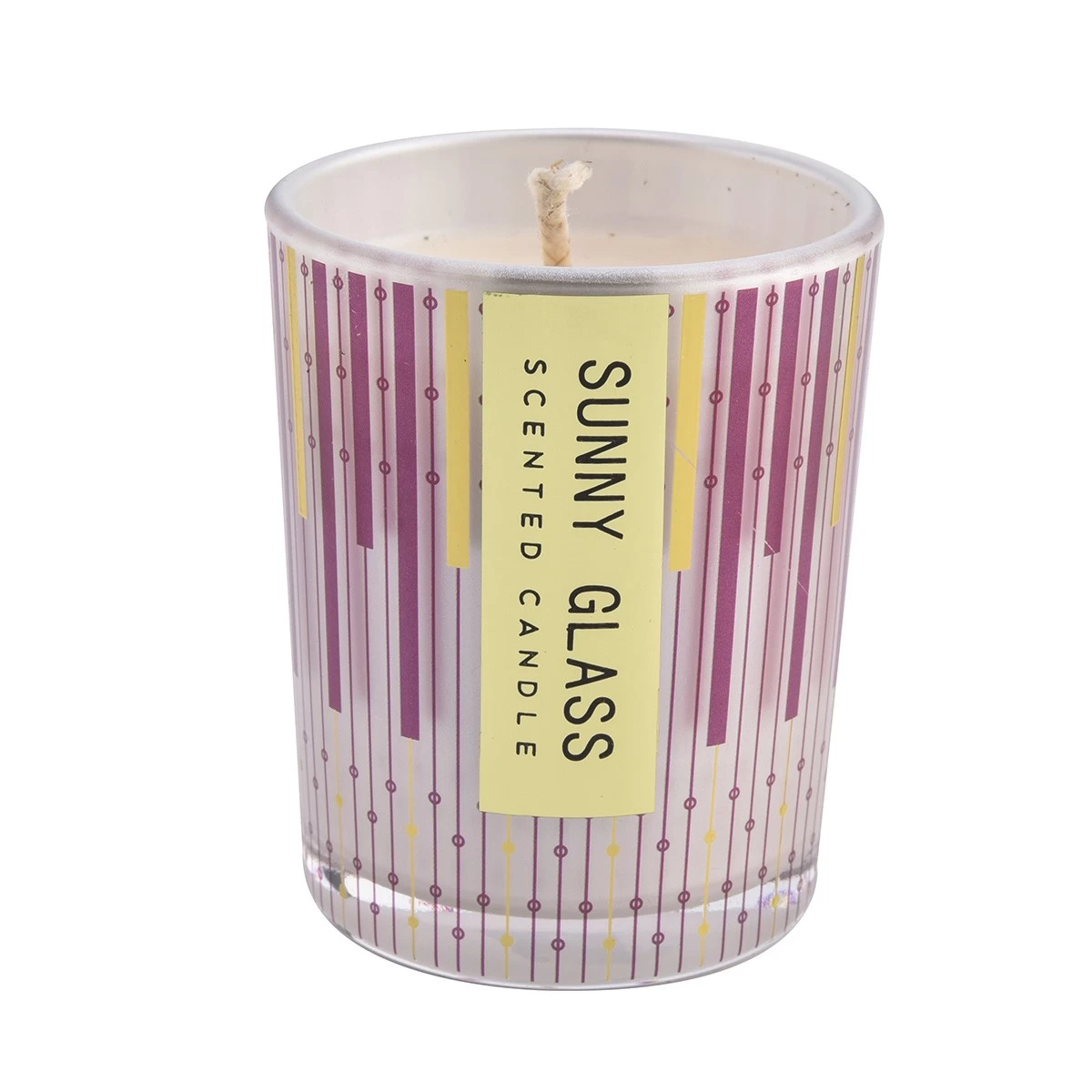 Luxury customized purple piano with uu patterned paper glass pattern glass candle jar