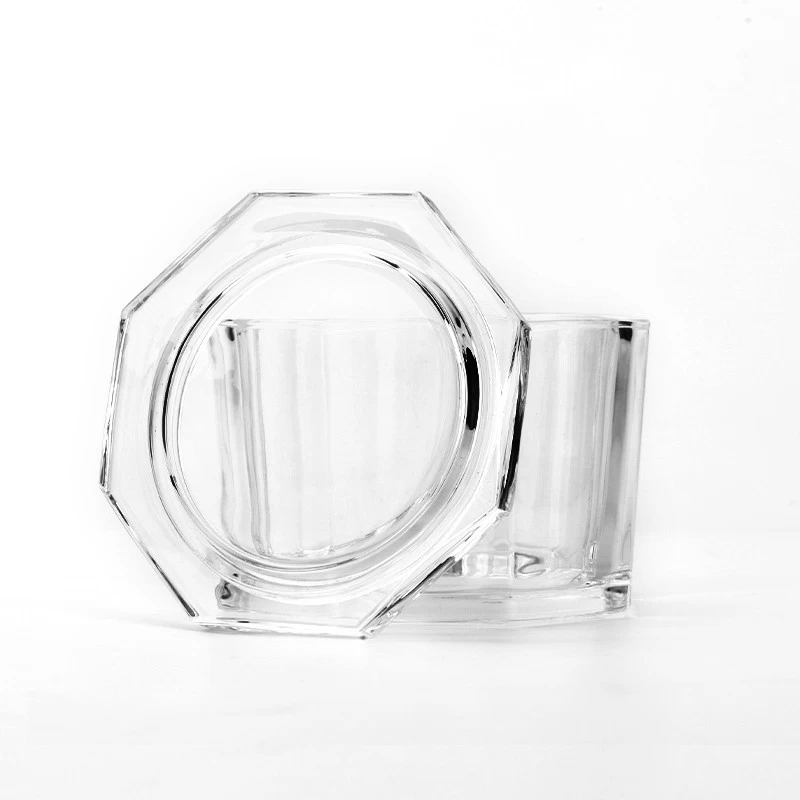 Wholesale 30oz octagonal with lid glass candle holder manufacturer