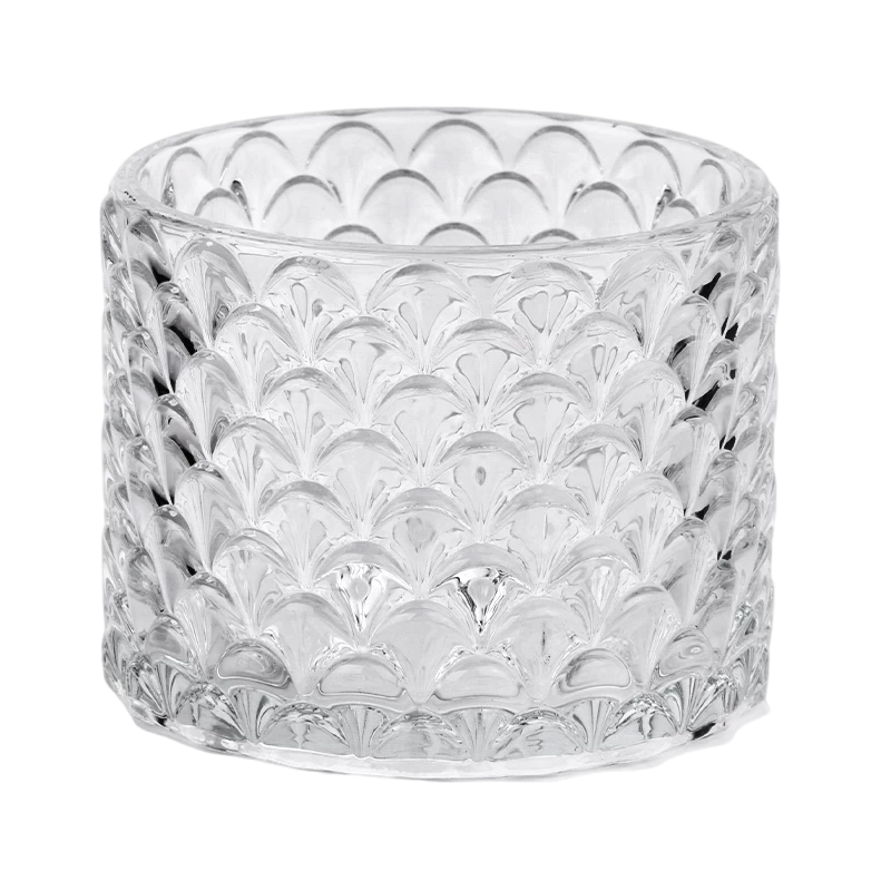 504ml diamond pattern glass candle jars candle vessels for candle making