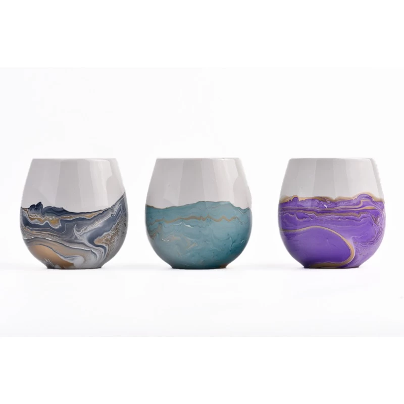 Wholesale design ceramic candle jar 15oz candle holder supplier