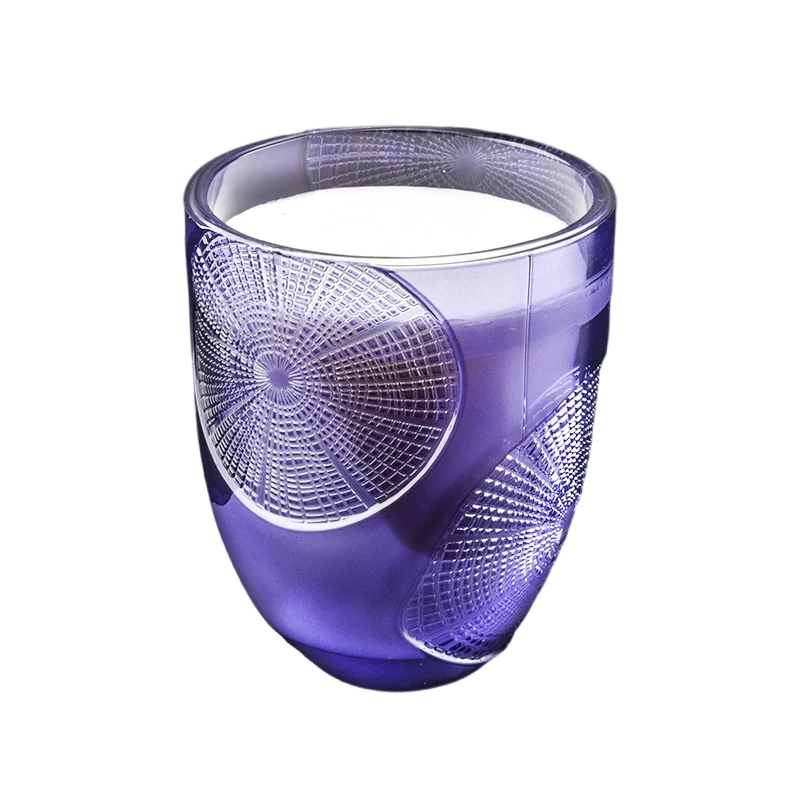 Cina Regalo personalizzato all'ingrosso con barattolo di candela in vetro vuoto con anello viola produttore