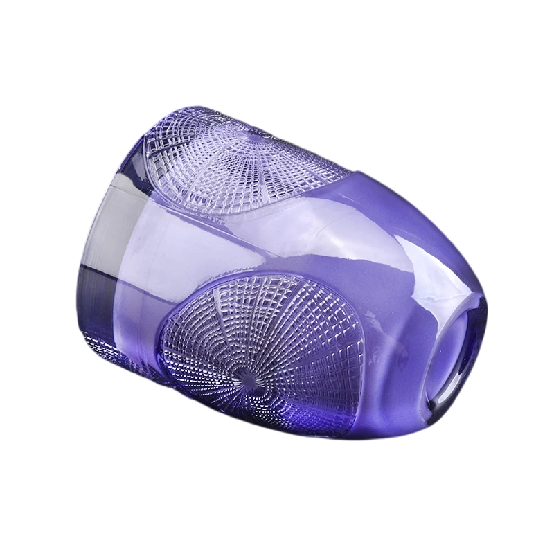 Cina Regalo personalizzato all'ingrosso con barattolo di candela in vetro vuoto con anello viola produttore