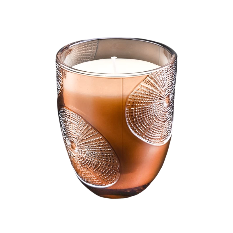 China Custom nordic multi-colored ring glass candle jar candle holder decoration manufacturer