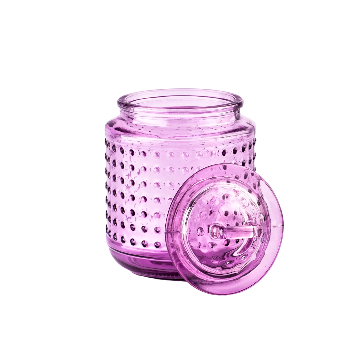 Custom orange spot glass candle jar with lids wholesaler