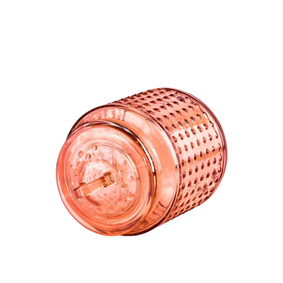 China Custom orange spot glass candle jar with lids wholesaler manufacturer