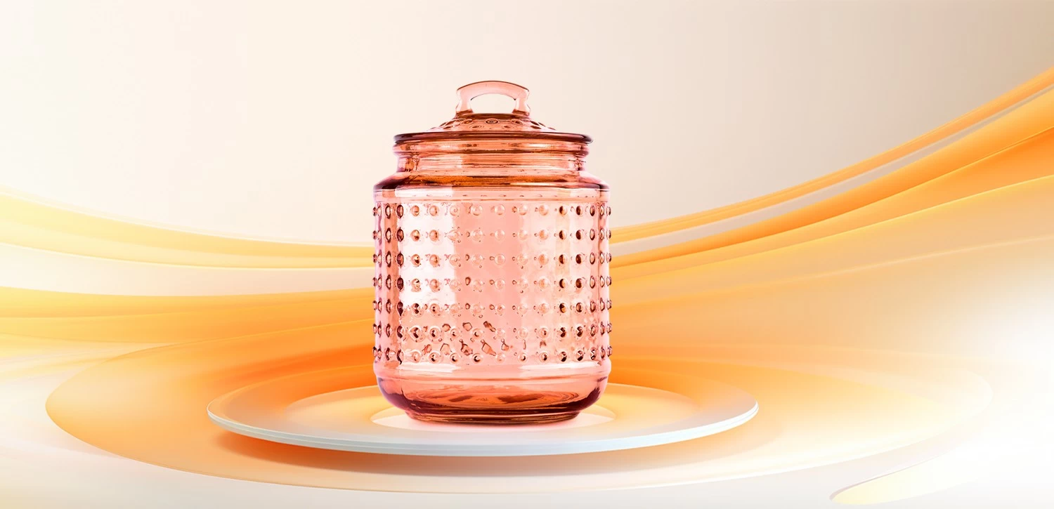 Custom orange spot glass candle jar with lids wholesaler