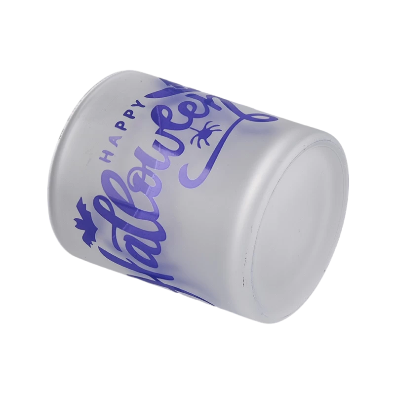 China Custom logo candle containers glass candle jars for halloween gifts manufacturer
