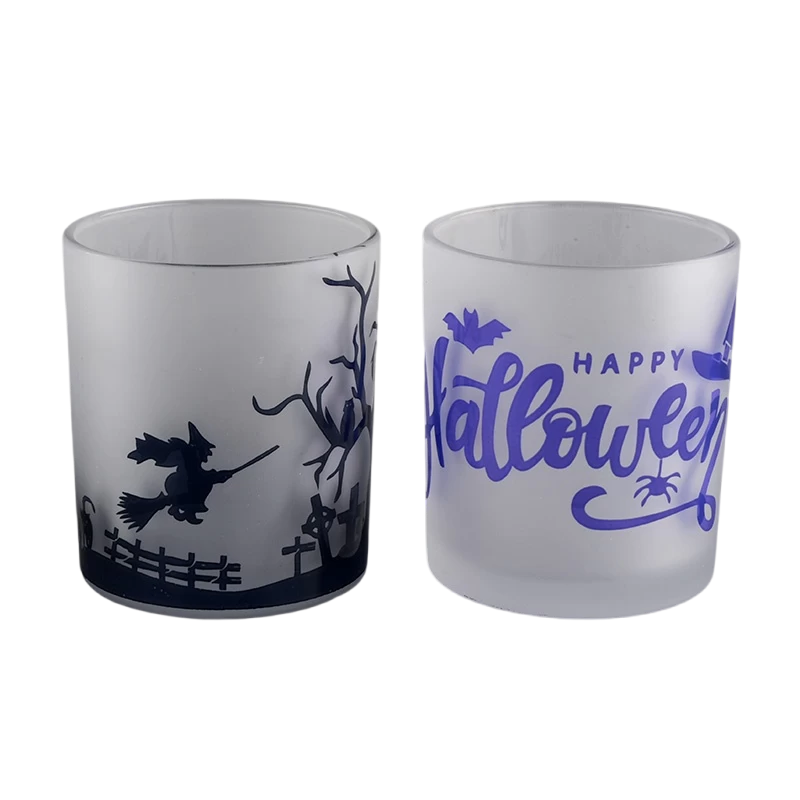 China Custom logo candle containers glass candle jars for halloween gifts manufacturer