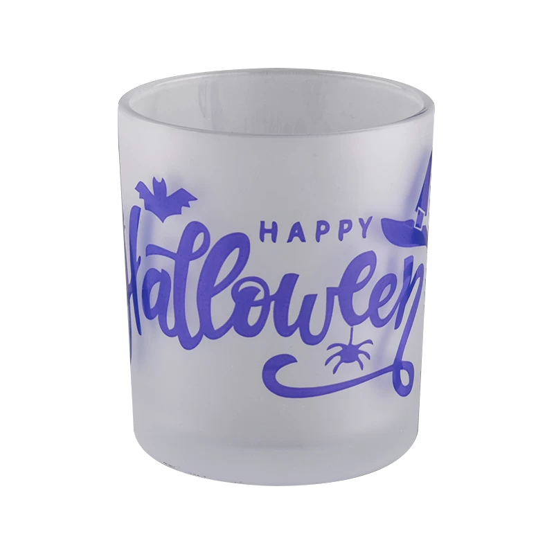 China Custom logo candle containers glass candle jars for halloween gifts manufacturer