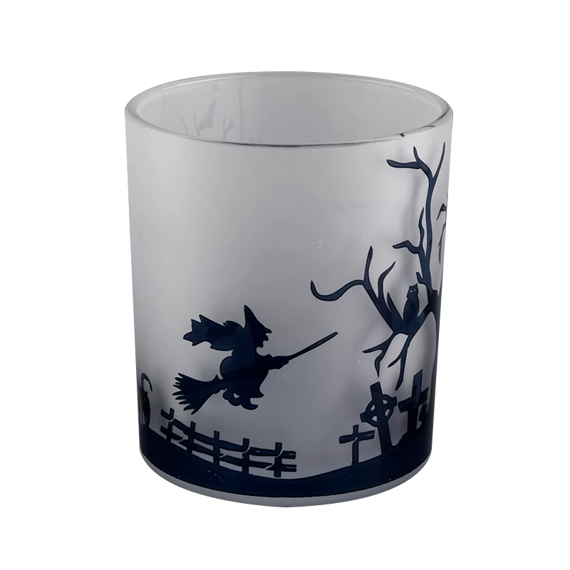 Custom logo candle containers glass candle jars for halloween gifts