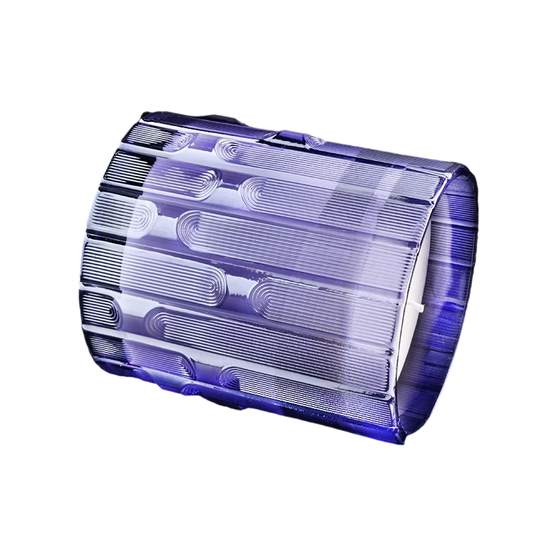 China Wholesale supplier modern design of empty purple syllable jar glass candle jars manufacturer