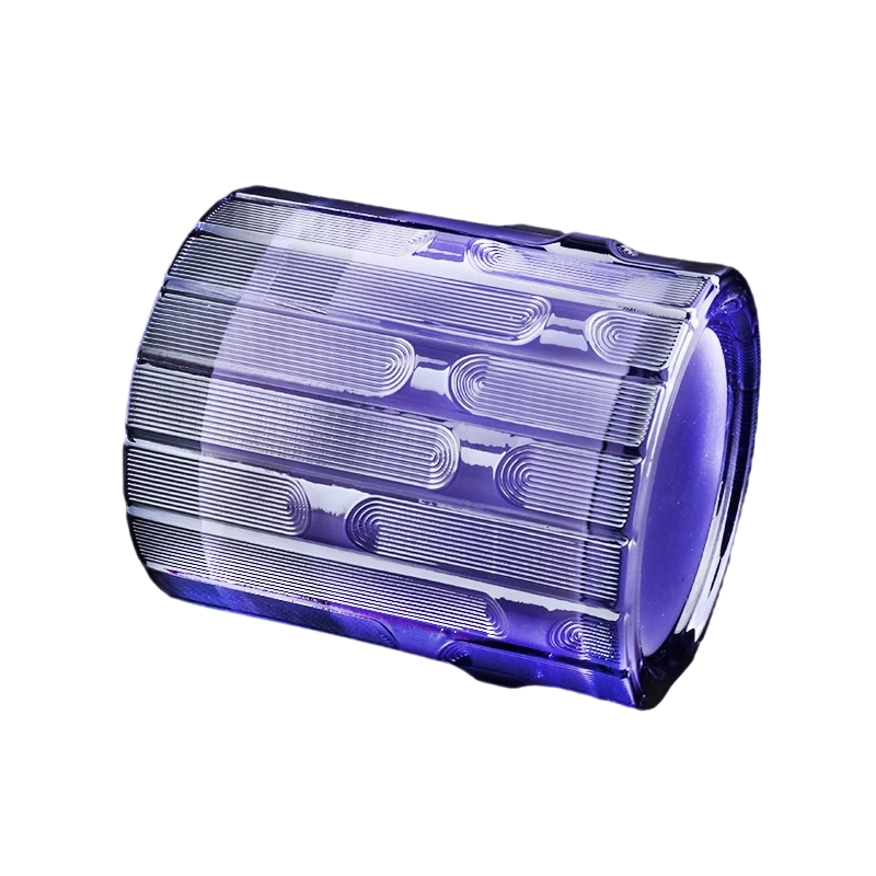 China Wholesale supplier modern design of empty purple syllable jar glass candle jars manufacturer