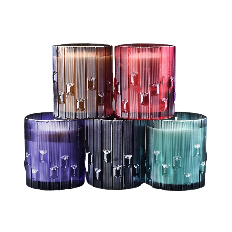 285ml Green syllable jar glass candle jars unique scented candle jar