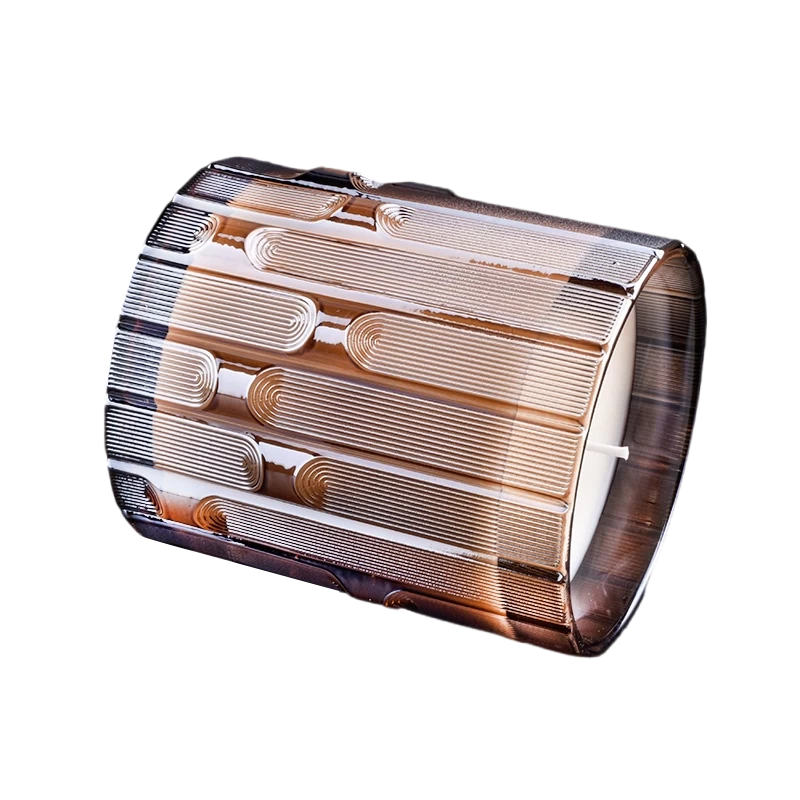 China Custom empty brown syllable jar glass candle jar candle holder decoration wholesaler manufacturer