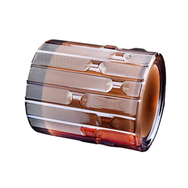 China Custom empty brown syllable jar glass candle jar candle holder decoration wholesaler manufacturer