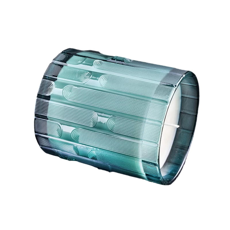 China 285ml Green syllable jar glass candle jars unique scented candle jar manufacturer