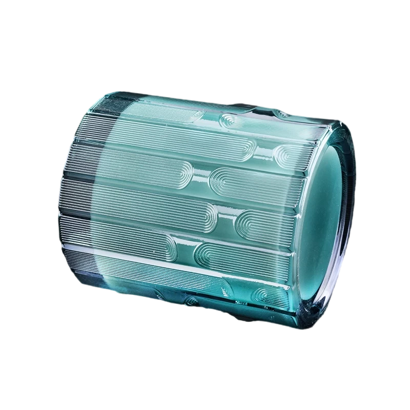 China 285ml Green syllable jar glass candle jars unique scented candle jar manufacturer