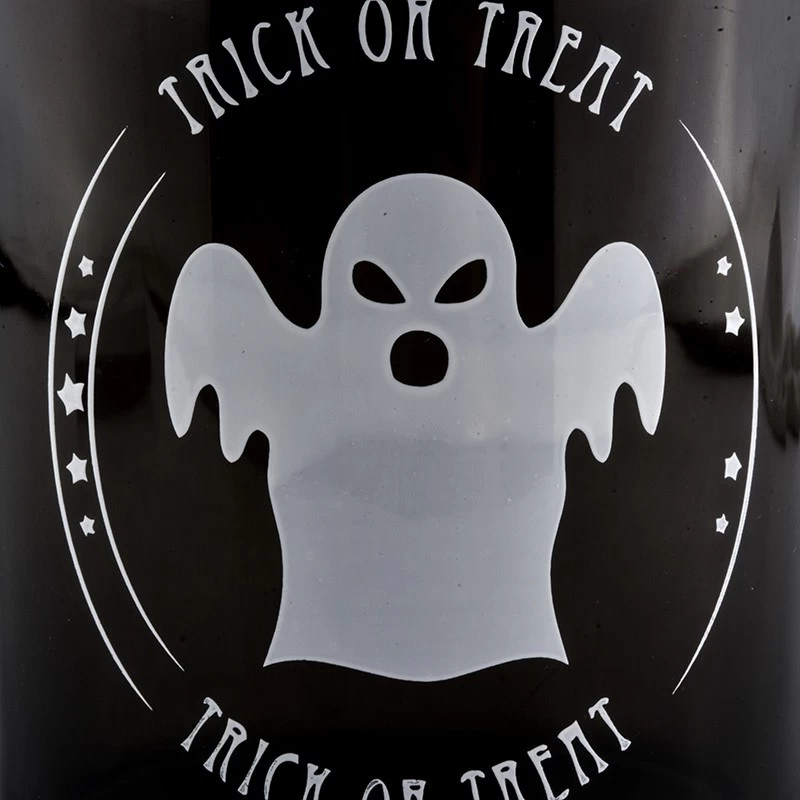 China Wholesale black skull glass candle jars 285ml large capacity bulk candle holder manufacturer