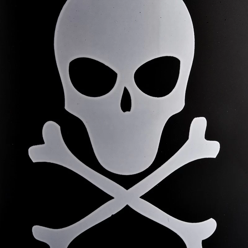 China Wholesale popular custom handmade black Halloween graffiti glass candle jars manufacturer