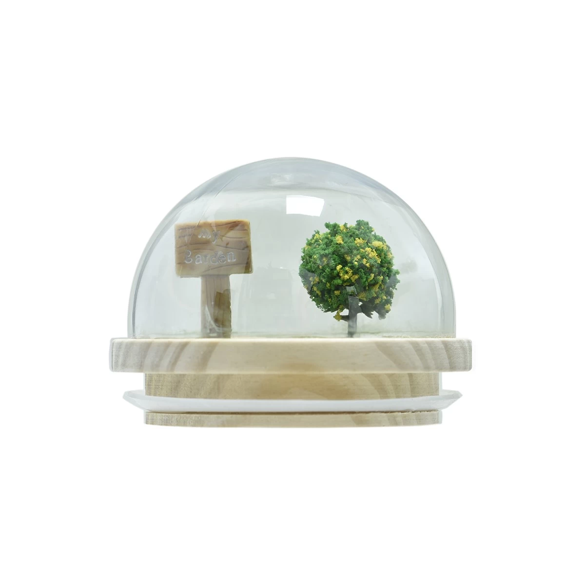 China 3D patterned lawn plaque and tree hemispherical wood lids are used for glass candle jars manufacturer