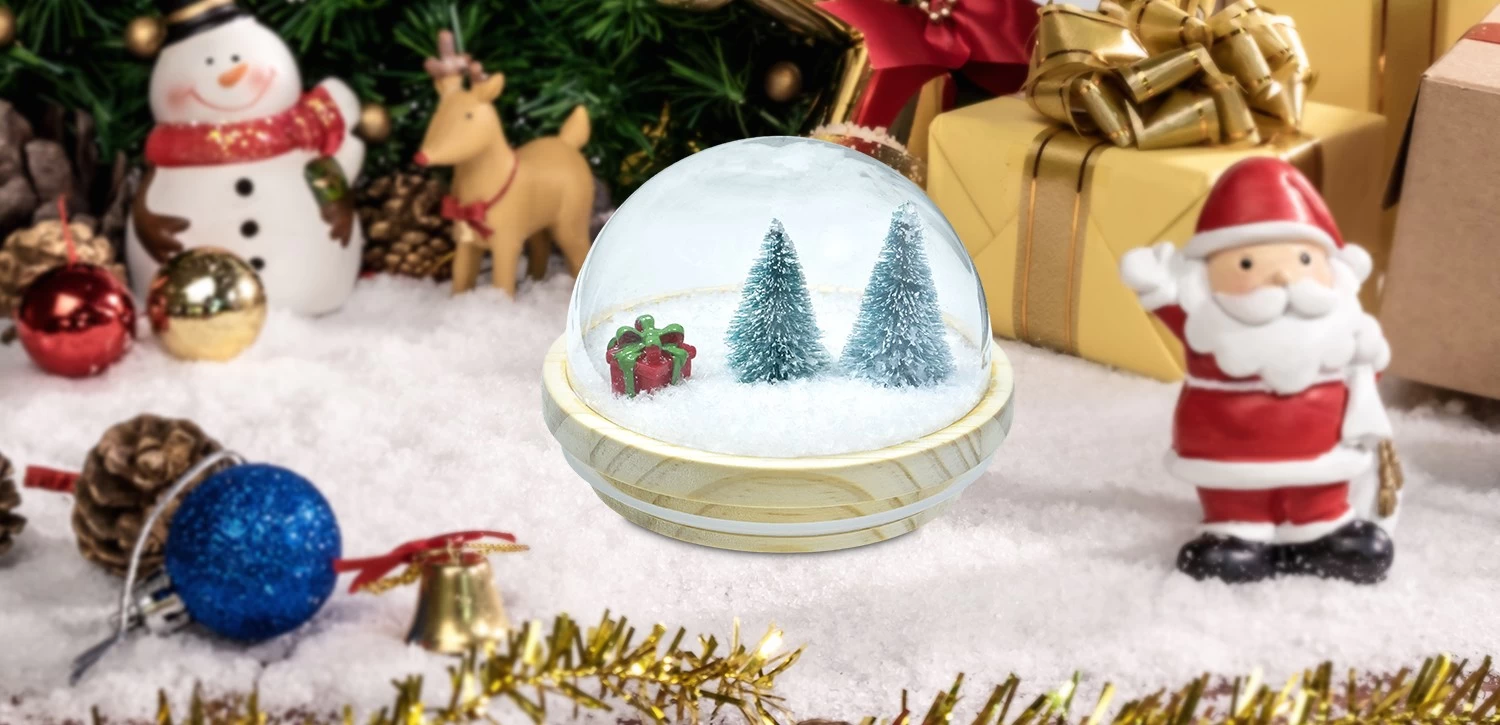Custom wholesale 3D printed Christmas trees and snowflakes and other hemispherical wood lids
