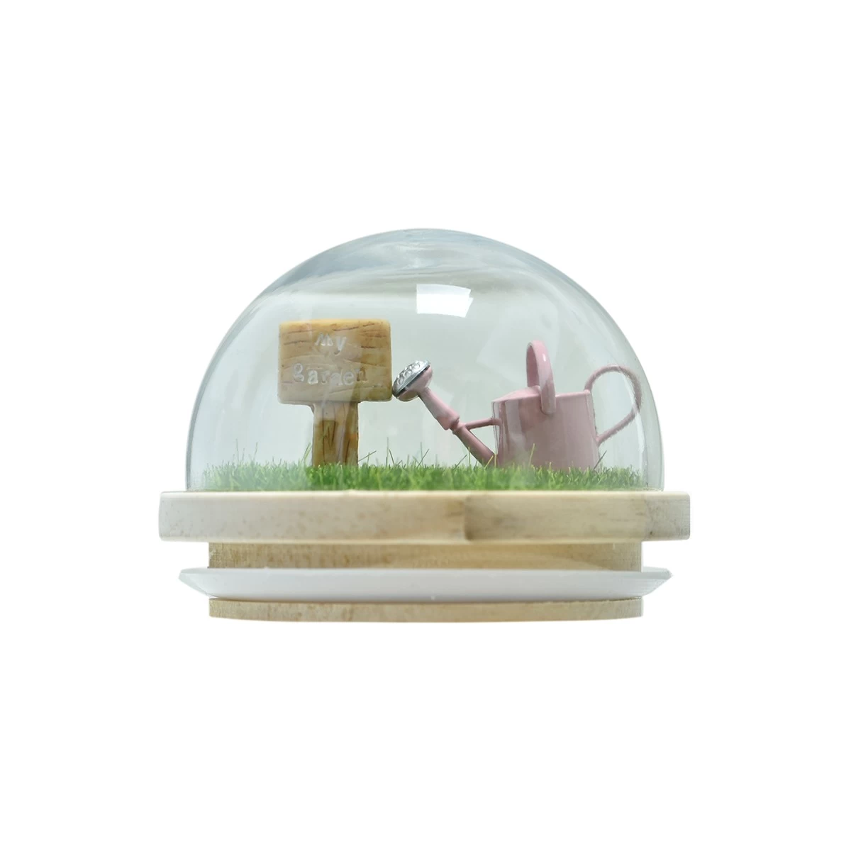 China Wholesale 3D patterned plaque and watering pot transparent hemispherical wood lid manufacturer