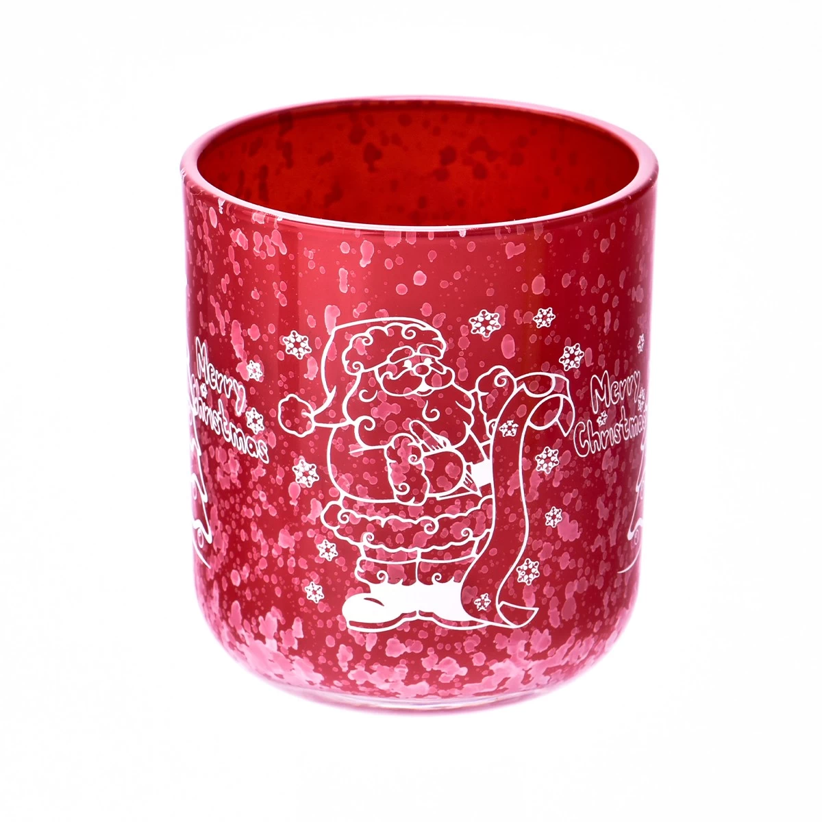 Newly designed reddish-brown handmade glass candle jar with lid