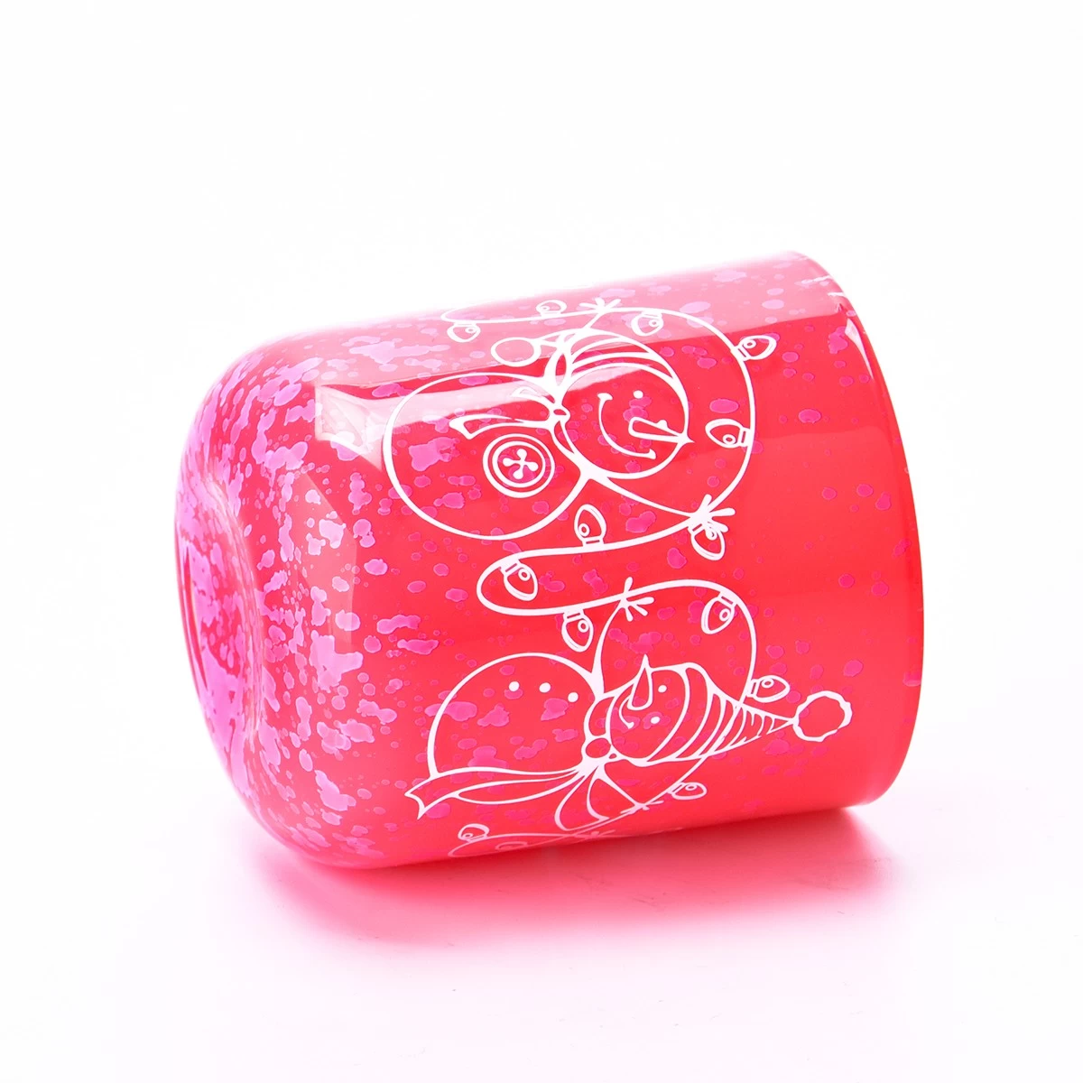 Cina Barattolo portacandele in vetro di carta decalcomania natalizia di lusso personalizzato con rose rosse e coperchio produttore