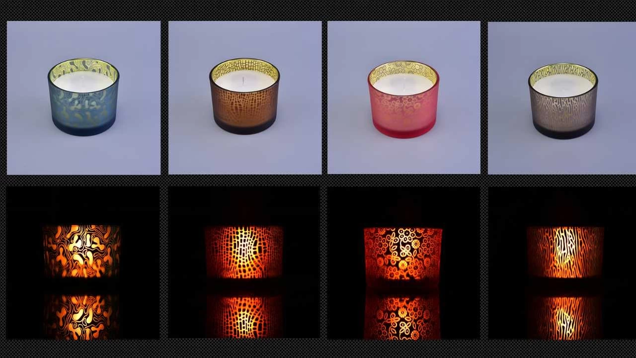electroplating and laser engraving glass candle jars