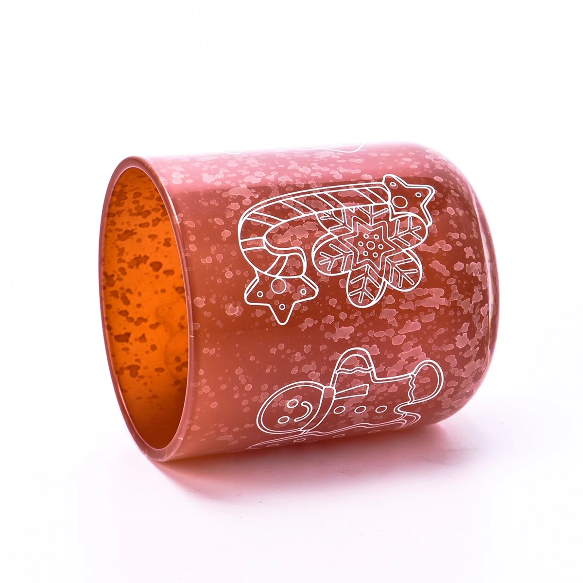 China Newly designed reddish-brown handmade glass candle jar with lid manufacturer