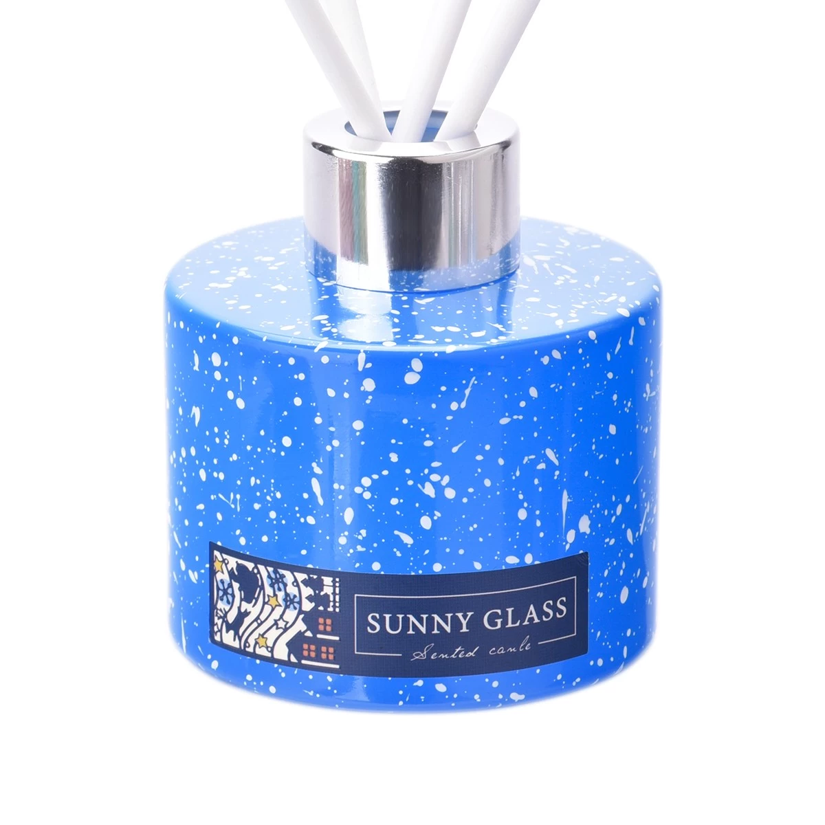 Luxury Private Label Turquoise Christmas Glass Diffuser Bottles Home Decor