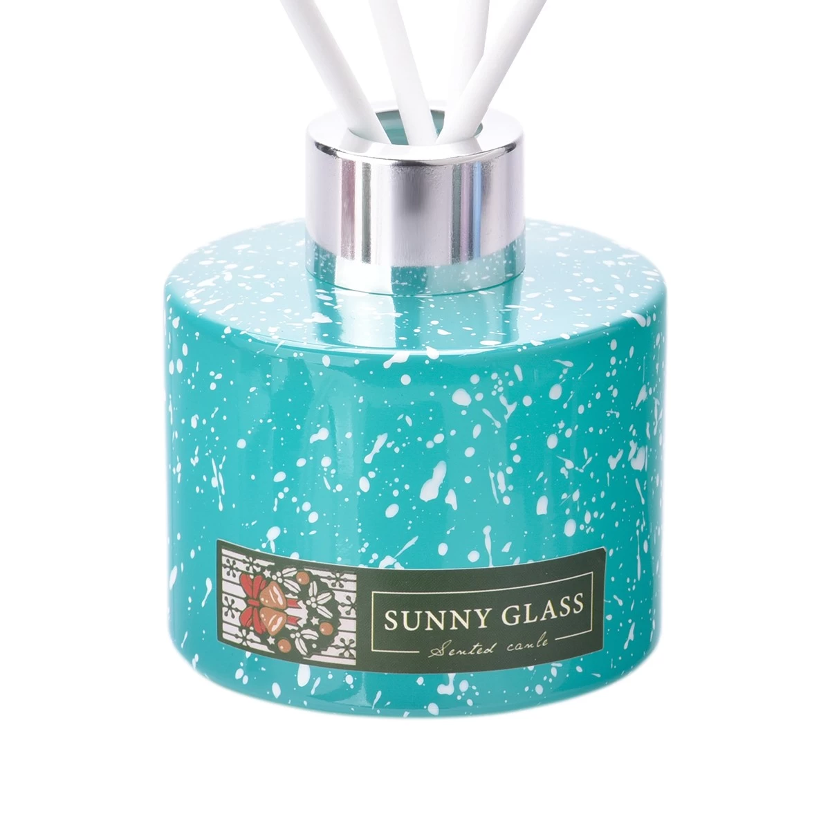 Luxury Private Label Turquoise Christmas Glass Diffuser Bottles Home Decor