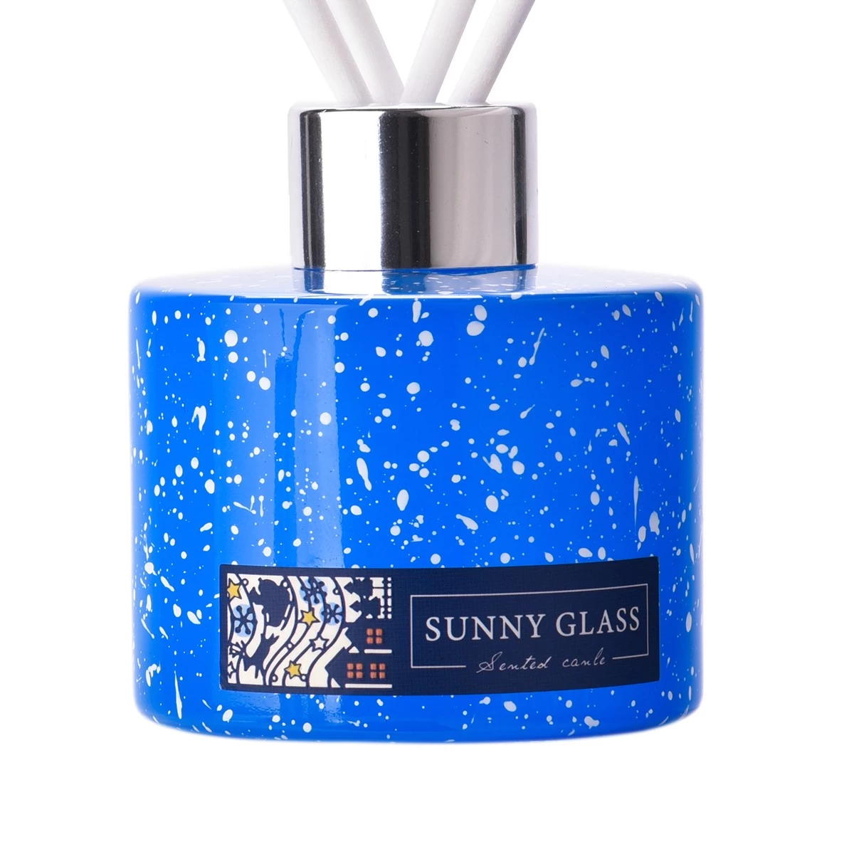 China High quality Christmas gift set blue glass diffusion bottle wholesale manufacturer