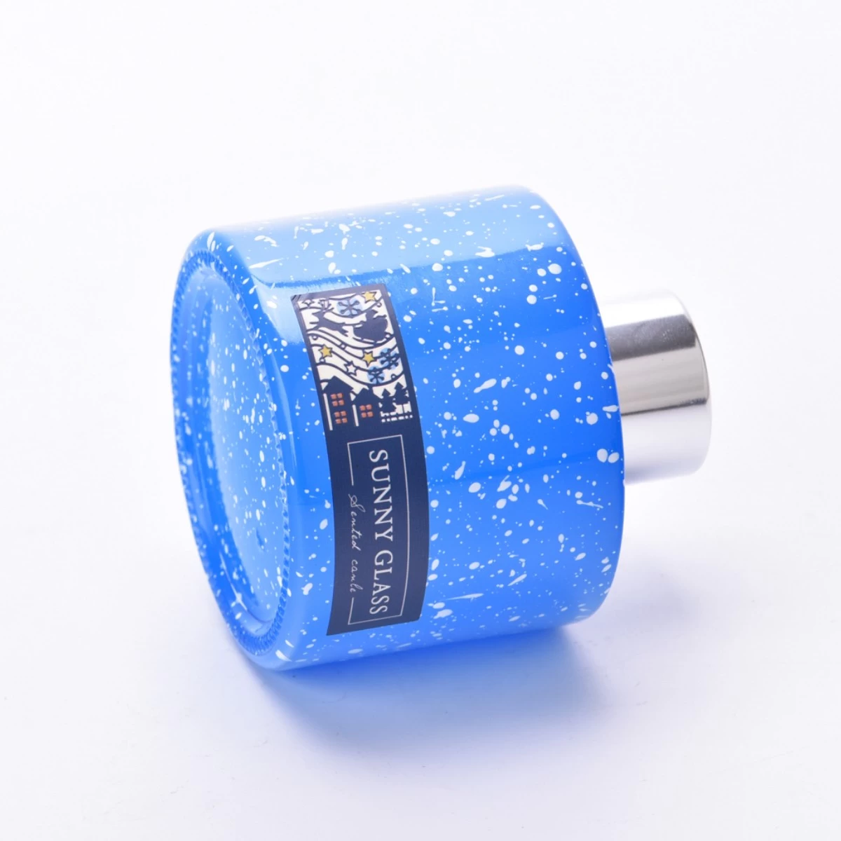 China High quality Christmas gift set blue glass diffusion bottle wholesale manufacturer
