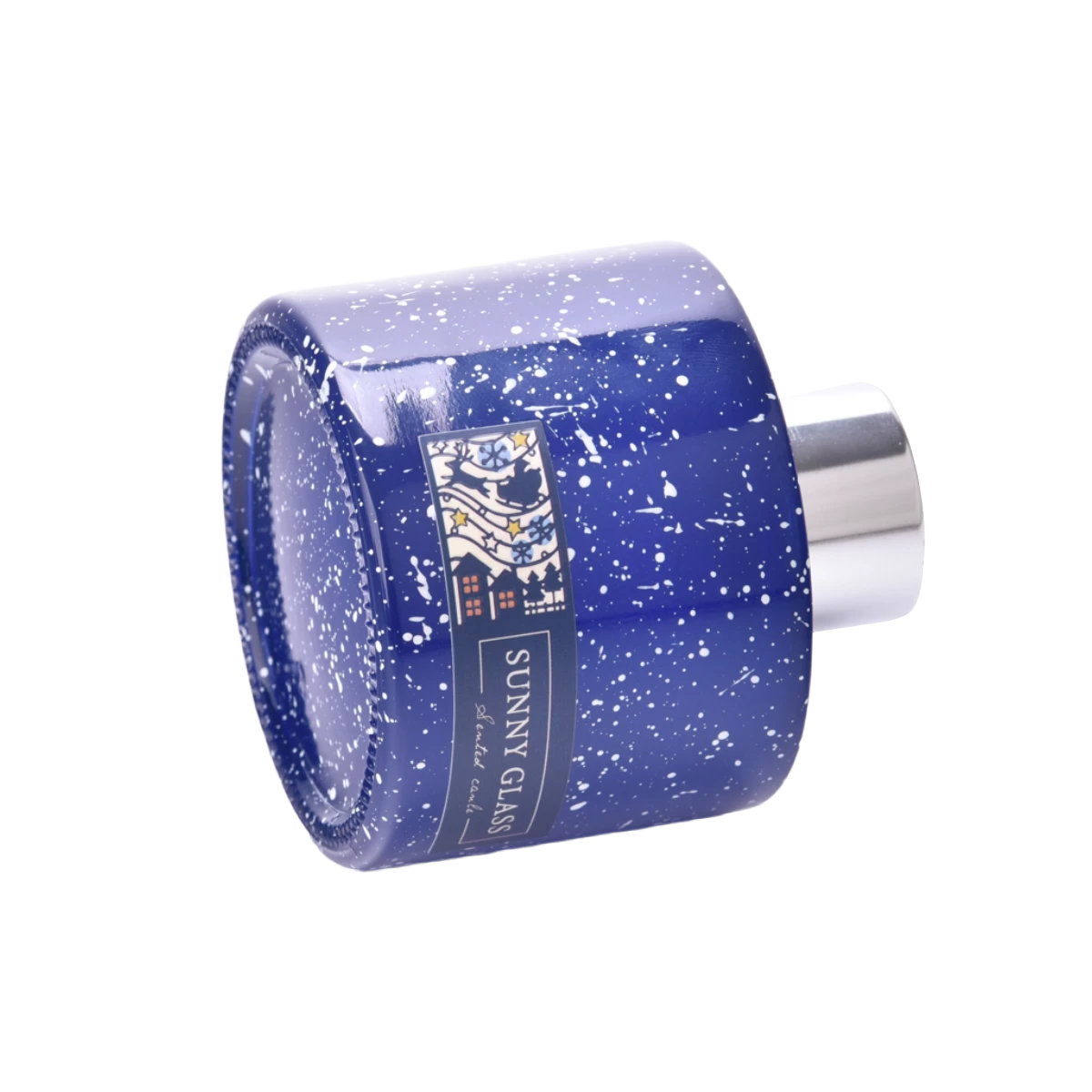 China New design Christmas decoration dark blue glass diffuser bottle manufacturer manufacturer