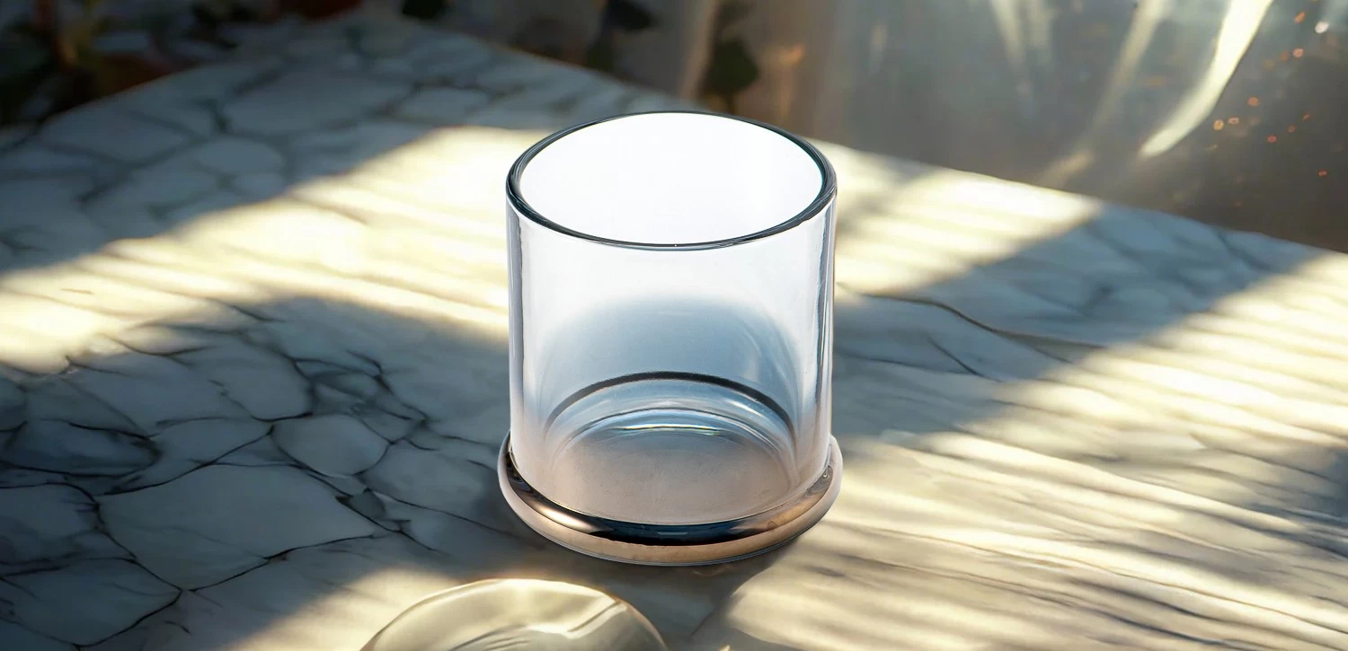 Wholesale electroplated blue gradient glass candle jars candle containers
