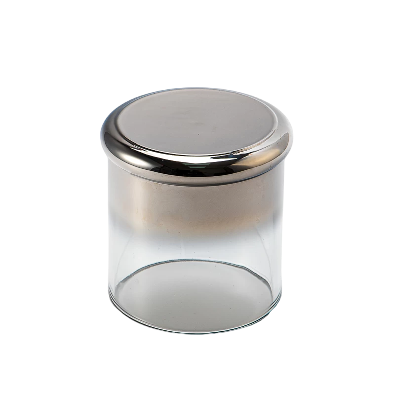 China New Arrival Color Plated Glass Container Aromatherapy Candle Glass Jar Supplier manufacturer