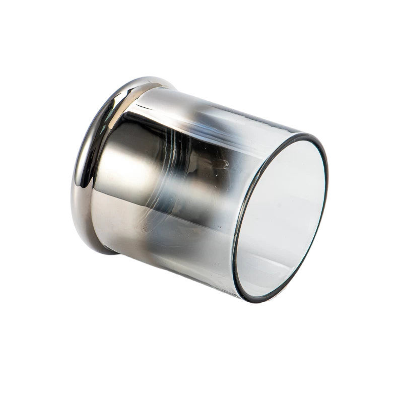 China New Arrival Color Plated Glass Container Aromatherapy Candle Glass Jar Supplier manufacturer