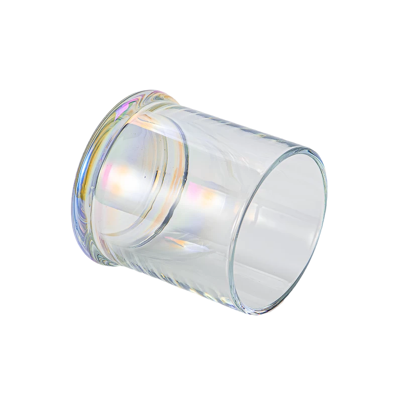 China Luxury custom gradient transparent glass candle jar wedding decoration manufacturer
