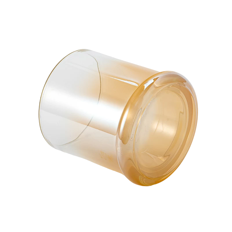 China 530ml yellow gradient glass candle jar wholesale manufacturer