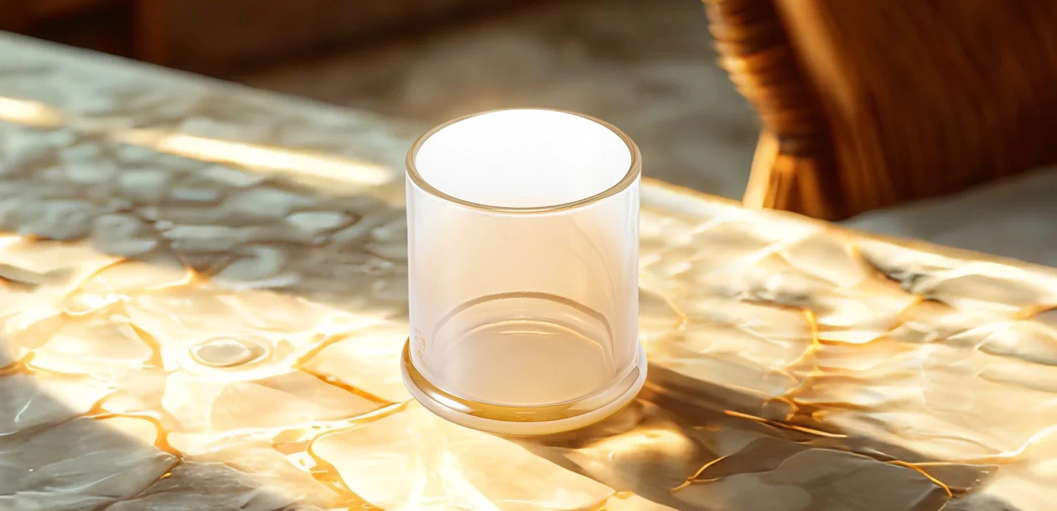 530ml yellow gradient glass candle jar wholesale