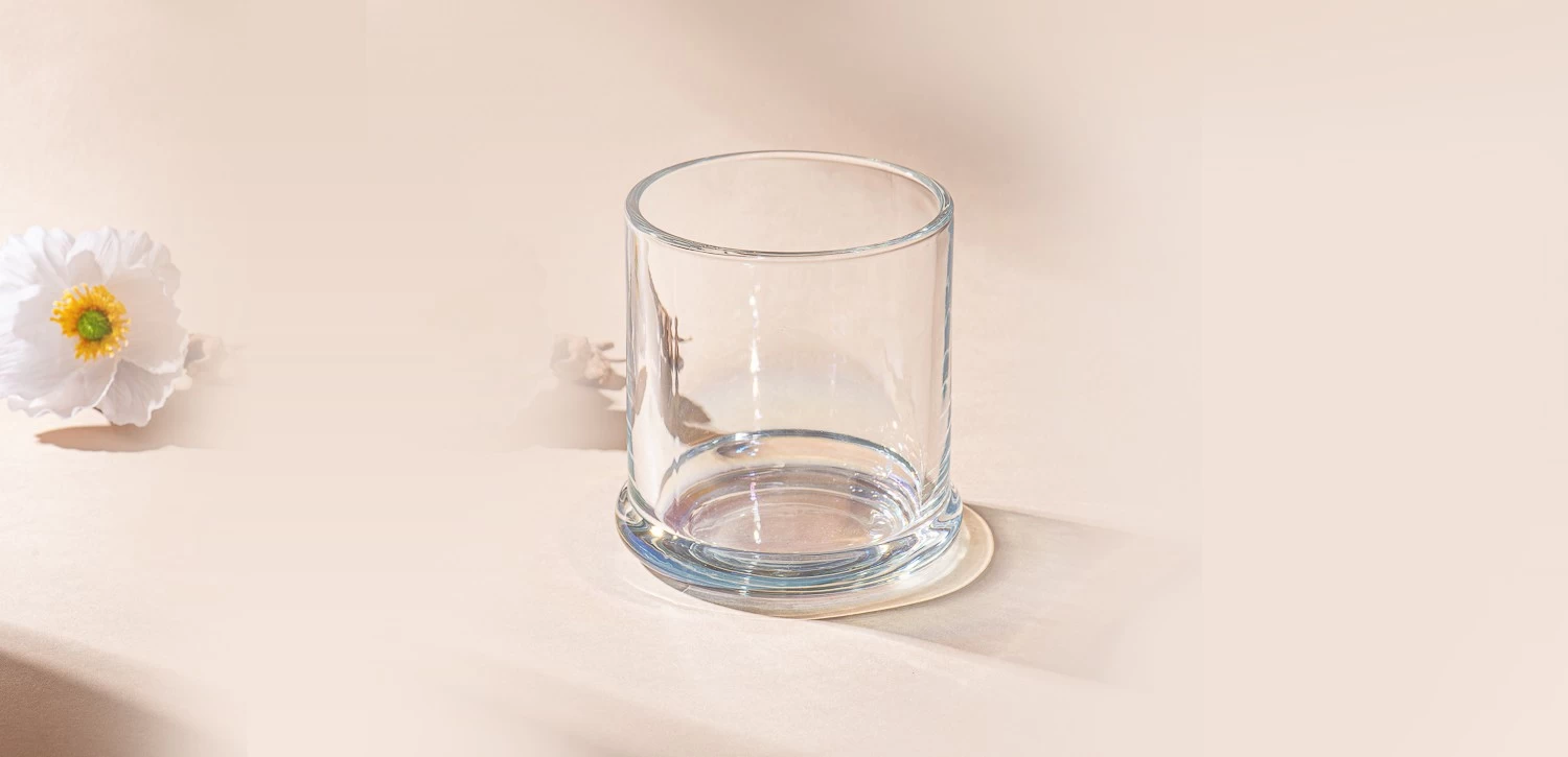 Luxury custom gradient transparent glass candle jar wedding decoration