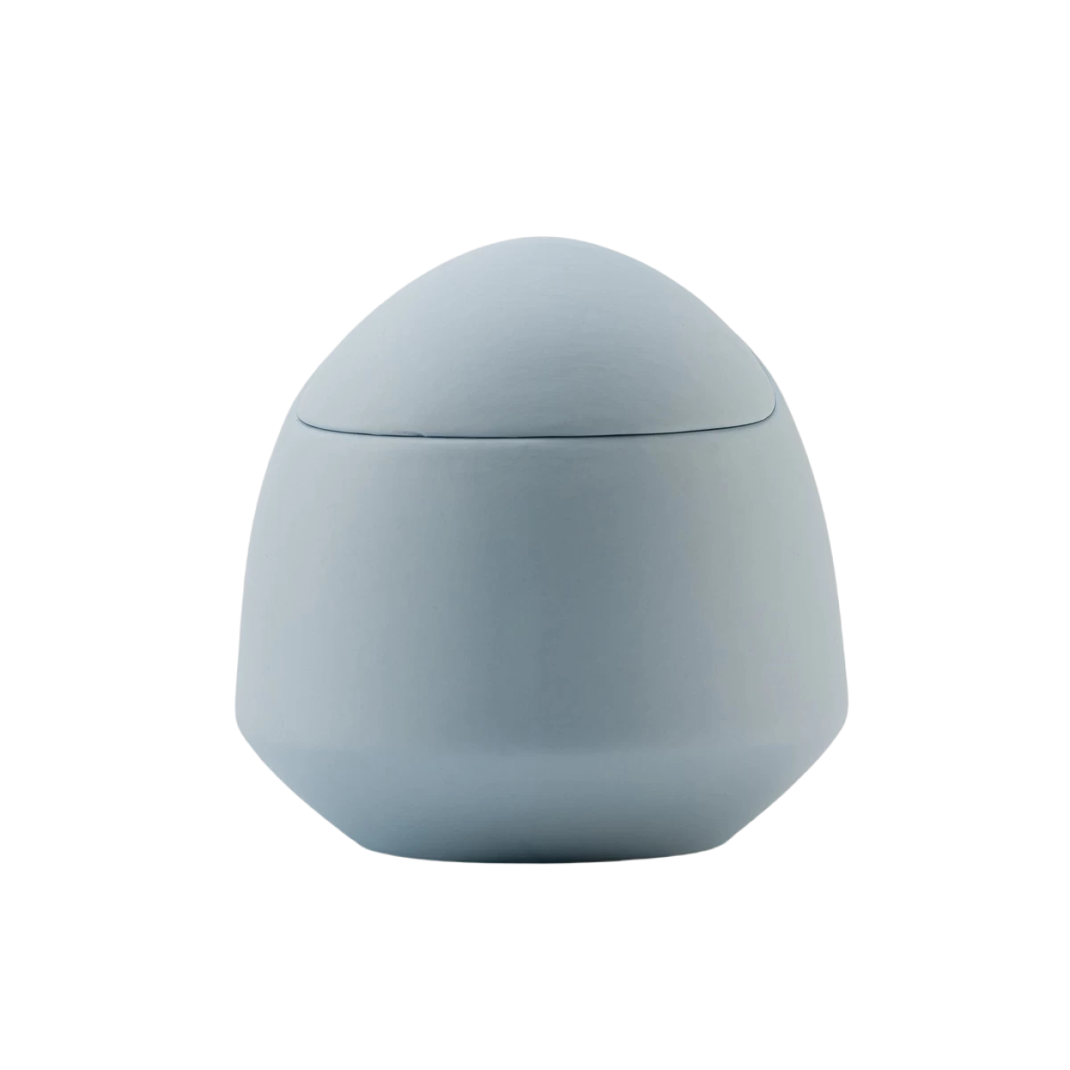 Cina Famiglia nordica all'ingrosso semplice aromaterapia vasette di candele in ceramica con coperchi-blu produttore