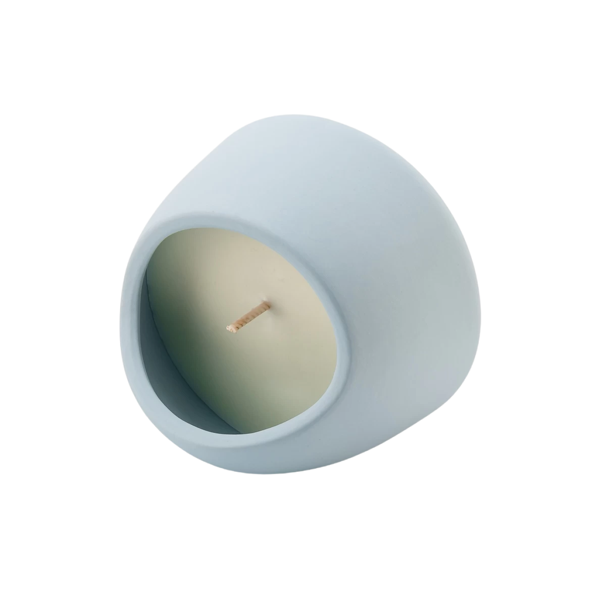 Luxury custom Mother's Day egg-shaped ceramic candle jar with lid-Yellow