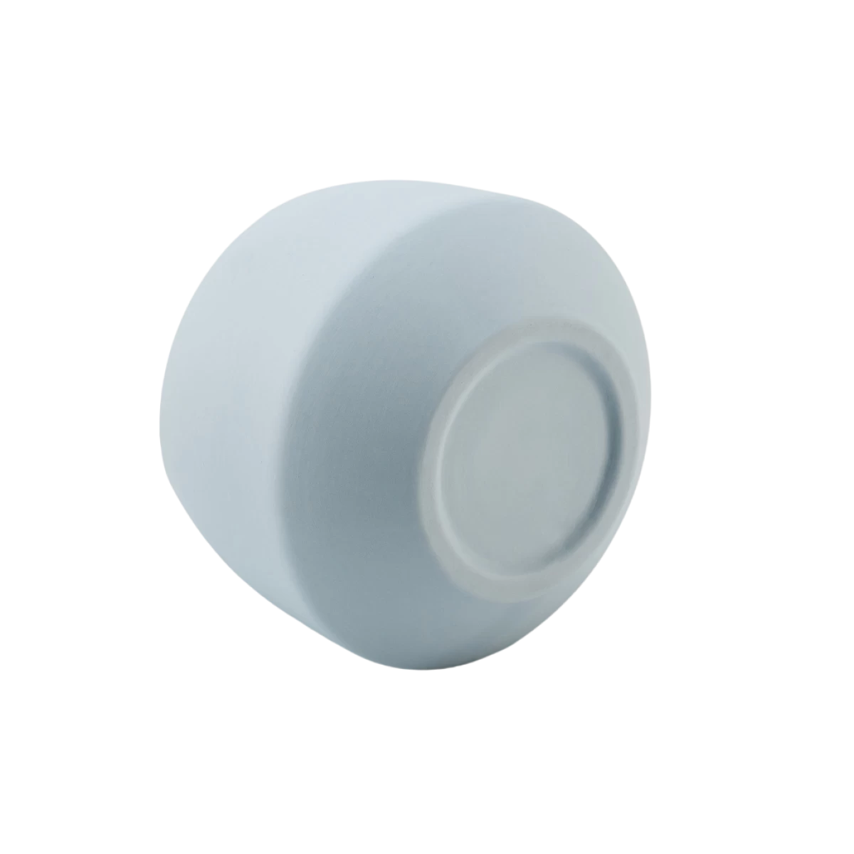 Cina Famiglia nordica all'ingrosso semplice aromaterapia vasette di candele in ceramica con coperchi-blu produttore