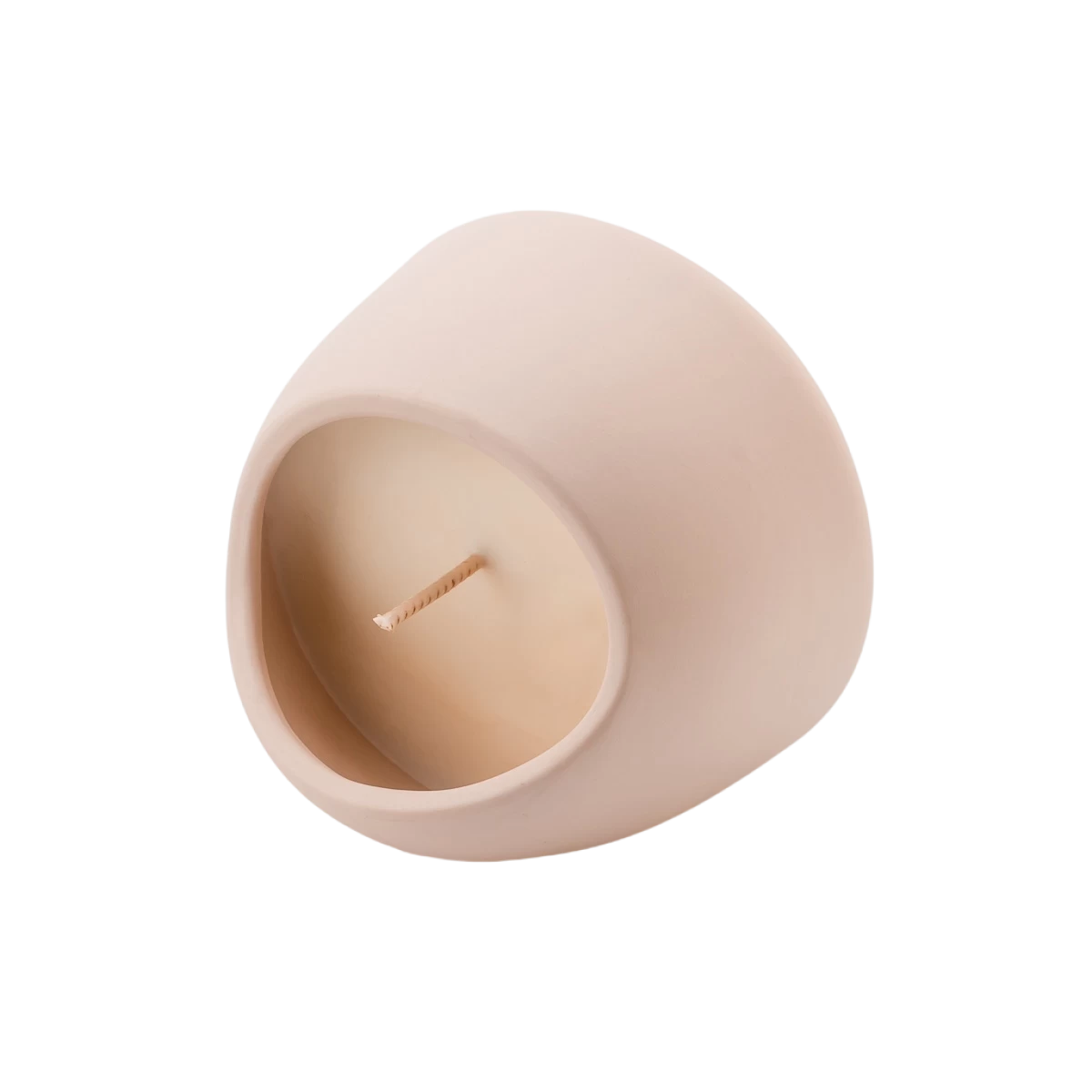 Luxury custom Mother's Day egg-shaped ceramic candle jar with lid-Yellow