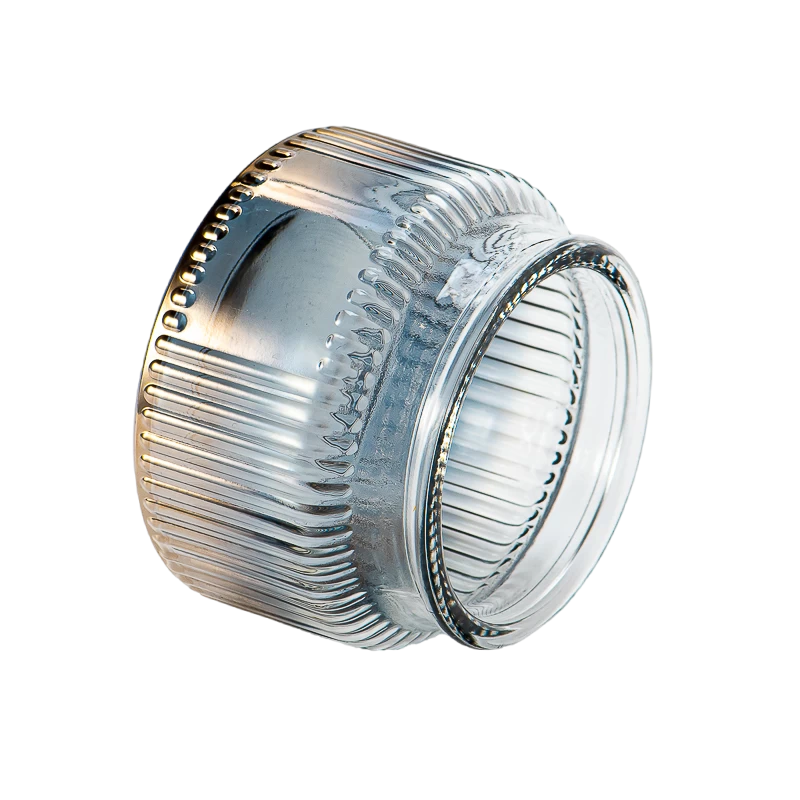 Luxury Vertical Stripe Design Glass Vessel Gradient Color Scented Soy Candle Glass Jar Suitable for Home Decoration