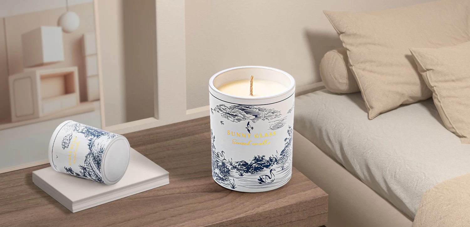 Wholesale popular custom-made handcrafted decal paper ceramic candle holder for households