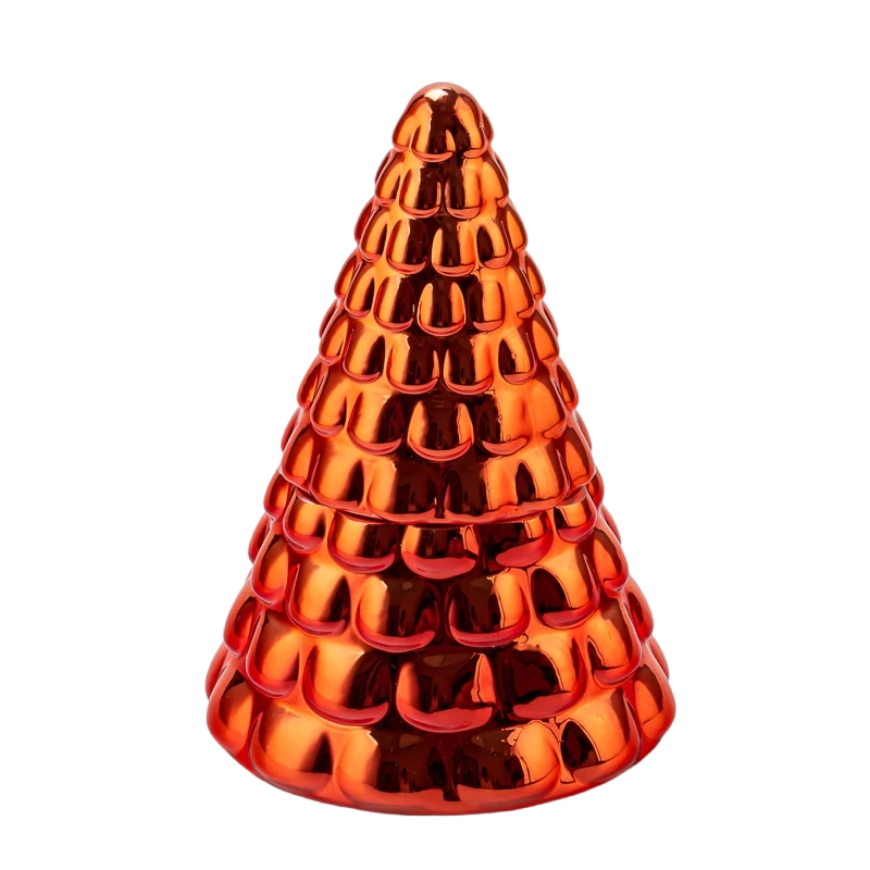 Cina Jar candele di vetro rosso metallico di nuova progettazione con coperchi produttore