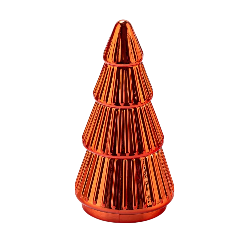 Chine Potroplité de bougie en verre de style arbre de Noël avec couvercle fabricant